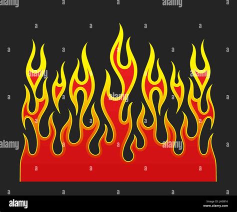 Fire flames, red and yellow gradient colored, isolated vector element Stock Vector Image & Art ...