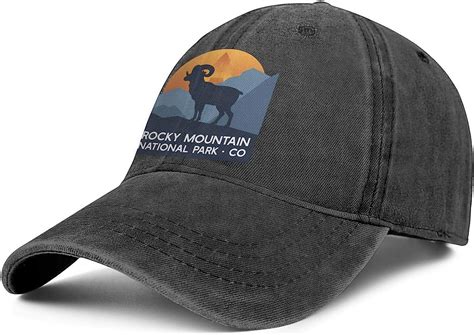 Rocky Mountain National Park Denim Baseball Hat Unisex Women Man Retro Adjustable Captain Flat ...