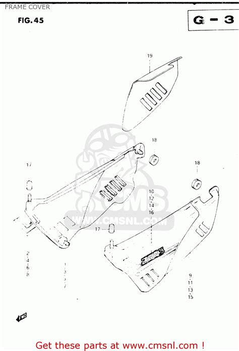 Suzuki DR250S 1982 (Z) FRAME COVER - buy original FRAME COVER spares online