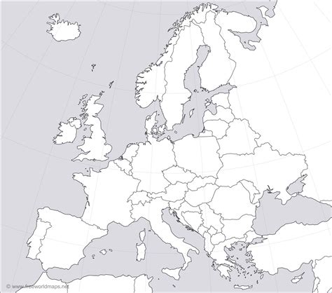 Europe Map Black And White Outline