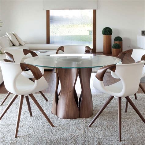 Glass Top Dining Tables With Wood Base - Ideas on Foter