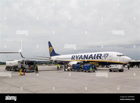 Ryanair Airlines Airbus A320 seen on the landing area. Krakow John Paul ...