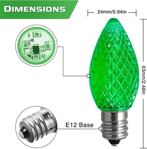50 Pack Replacement c7 LED Christmas Light Bulbs Shatterproof C7 Led Light Bulbs 711181065046 | eBay