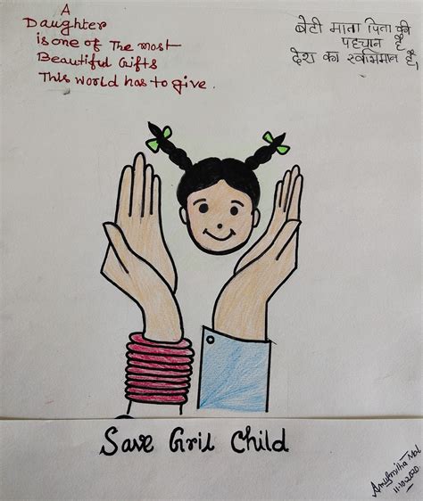 Drawing of Save Girl Child | Curious Times