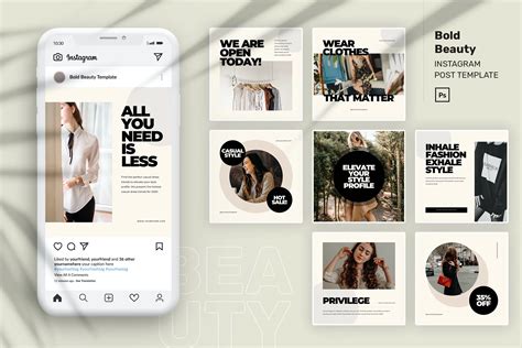 Bold Beauty Instagram Post Canva Design Templates - Peterdraw Studio