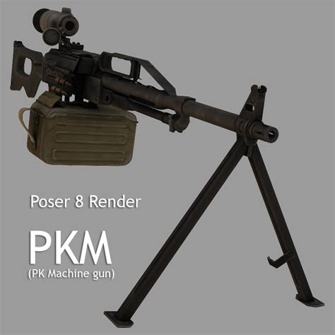 PKM (PK machine gun) Themed Poser DAZ --WarTech--