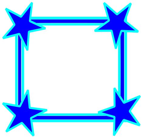 Clipart - Simple Bright Blue Star Cornered Frame