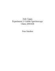 Lab Report 2 Cover Sheet - Josh Capps Experiment 2-Visible Spectroscopy Chem