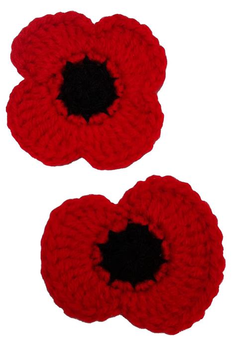 Remembrance Poppy pattern by Sarah Kim | Crochet poppy pattern, Crochet poppy free pattern ...
