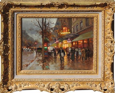 Édouard Cortès - "Theatre du Vaudeville", Edouard Cortes, 18x22, Oil/Canvas, French ...