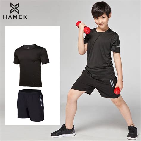 High Quality Sport Suits Kids Shirt+Shorts 2 pieces Children GYM Clothing Boys Custom Running ...