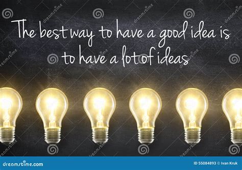 Light Bulb With Idea Quote Stock Photo - Image: 55084893