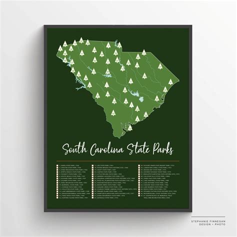 SC State Parks Map Printable Map South Carolina Parks South Carolina SC State Parks Print Travel ...