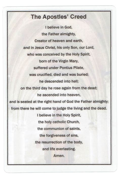 Apostles Creed Catholic Printable Version