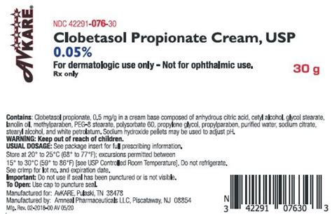 Clobetasol Cream - FDA prescribing information, side effects and uses