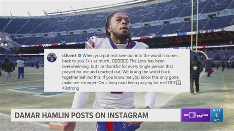 Damar Hamlin posts to Instagram, issues statement since cardiac arrest ...