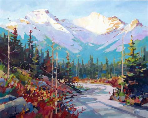 'Vermillion Lakes Summer' 24" x 30" acrylic on canvas by Randy Hayashi | Mountain painting ...