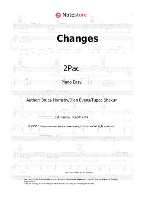 Changes piano sheet music easy 2Pac in Note-Store.com | Piano.Easy SKU ...