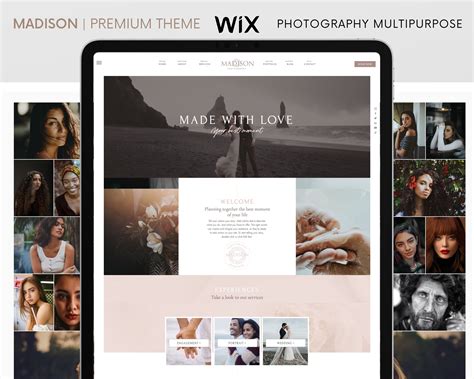 Wix Website Template for Photographer Website Design Premium Wix Theme Photographer Website ...