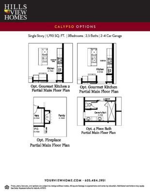 Calypso: 3-4 Bed / 2.5-3.5 Bath Floor Plan For Sale in Rapid City, SD