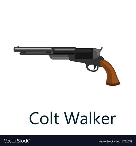 Colt walker is a medium frame double-action Vector Image