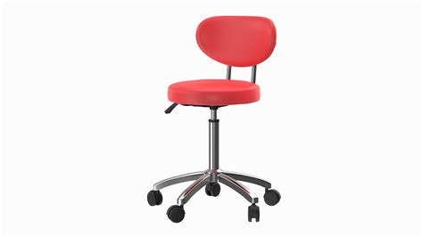 3D Office Chair With Wheels Red - TurboSquid 2068890