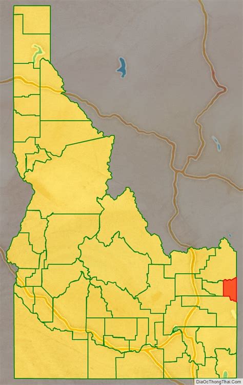 Map of Teton County, Idaho - Địa Ốc Thông Thái