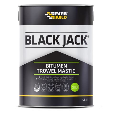 Everbuild 903 Black Jack Bitumen Roof Trowel Repair Mastic 5 Litre - 90305 | Sealants and Tools ...
