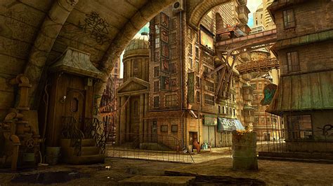 Steampunk City Concept Art Wallpaper : Fantasy Art, City, Cityscape ...