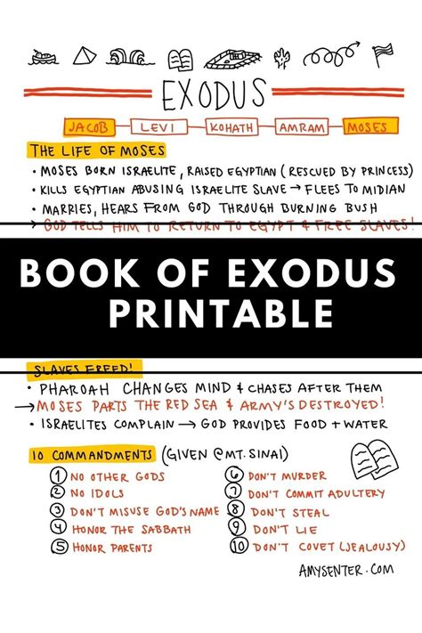 Printable Exodus Outline for Bible Study | Etsy