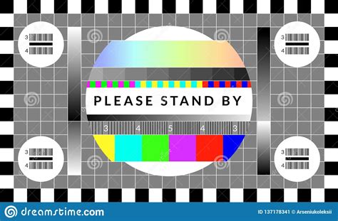 Retro Tv Test Screen. Old Calibration Chip Chart Pattern Stock Vector - Illustration of ...