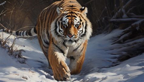 Premium AI Image | Siberian Tiger walking on snow