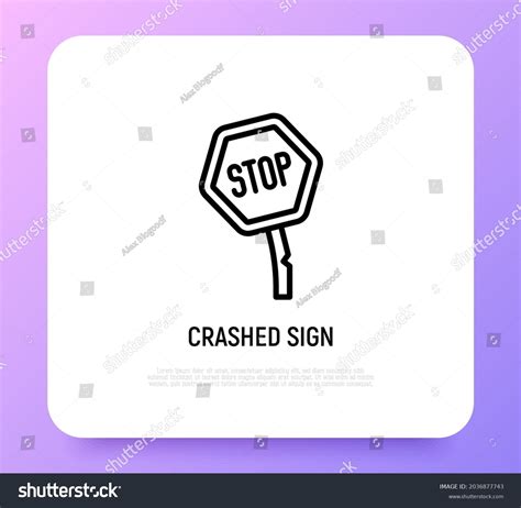 Crashed Road Stop Sign Car Accident Stock Vector (Royalty Free) 2036877743 | Shutterstock