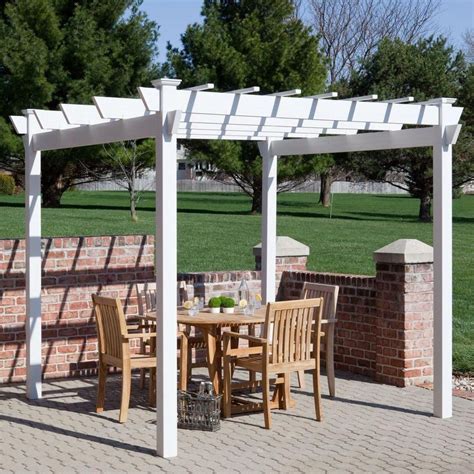 7 x 7 ft. Vinyl Patio Pergola Canopy Outdoor Garden Yard Gazebo Wedding ...