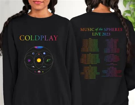 COLDPLAY BAND MUSIC Of The Spheres World Tour 2023 Black SweatShirt Gift For Fan $41.99 - PicClick