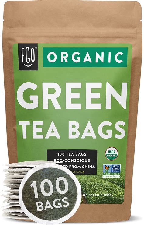 Buy Organic Green Tea Bags | 100 Tea Bags | Eco-Conscious Tea Bags in Kraft Bag | by FGO Online ...