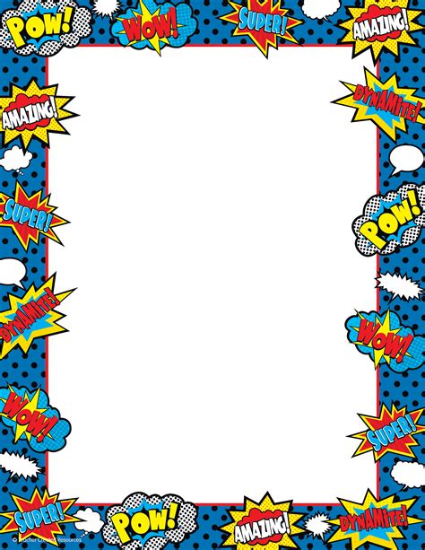 Free Printable Superhero Border Paper - Get What You Need For Free