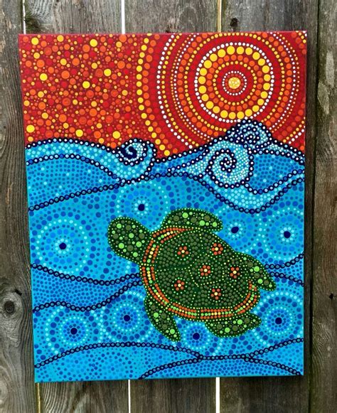 Sea Turtle | Dot art painting, Aboriginal dot painting, Turtle painting