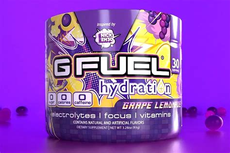 G Fuel and NickEh30's Grape Lemonade flavor of G Fuel Hydration