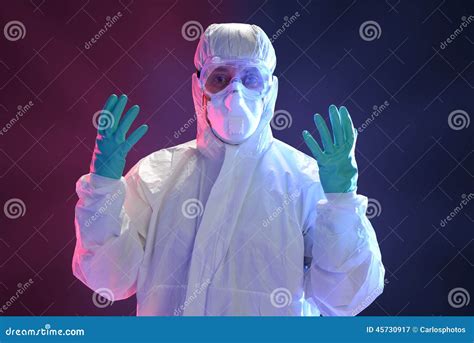 Scientist in Full Protective Hazmat Suit Stock Image - Image of virus ...