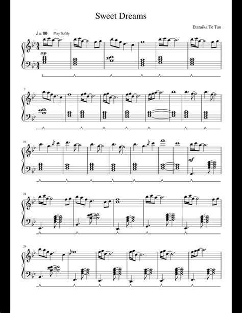 Sweet Dreams sheet music for Piano download free in PDF or MIDI