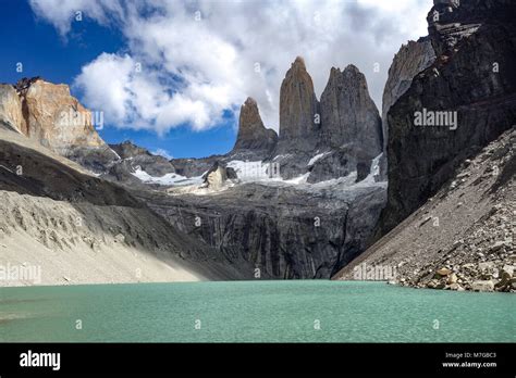 Base of the Towers (Base Las Torres), Torres del Paine National Park, Chilean Patagonia Stock ...