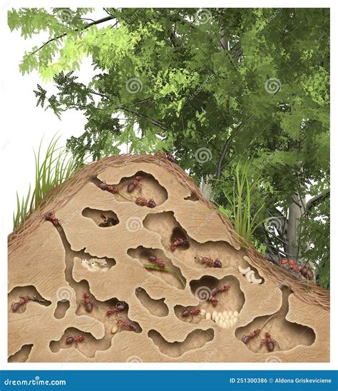 Anthill Cross Section In Forest, Illustration Royalty-Free Stock Image | CartoonDealer.com ...