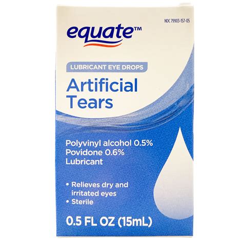 EQ Artificial Tears, Polyvinyl Alcohol 0.5%, 0.5 FL OZ - Walmart.com