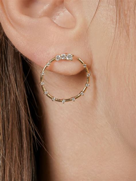 Floating diamond circle earrings by Politia Jewellery | Finematter