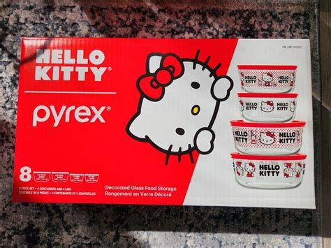 Hello Kitty Pyrex 8 Piece Limited Edition Food