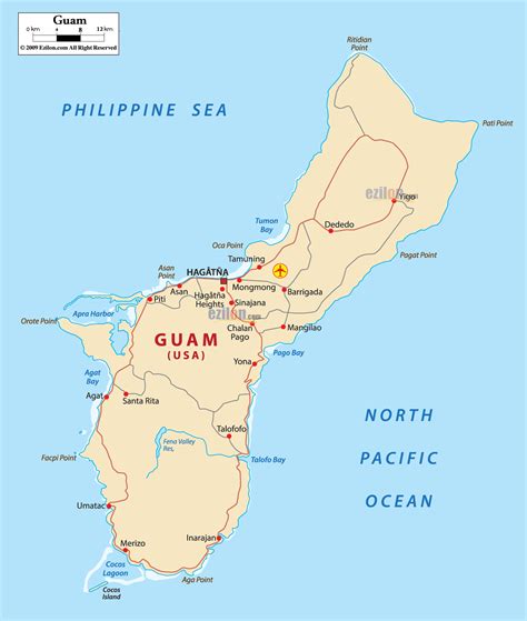 Detailed Political Map of Guam and Ezilon Maps