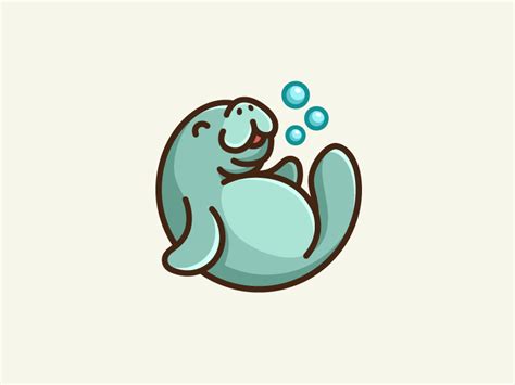 Playful Manatee Logo for Brand Identity