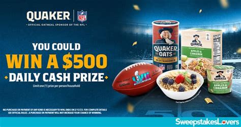 Quaker Daily Touchdown Sweepstakes 2023