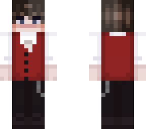 red suit brownhair | Minecraft Skins